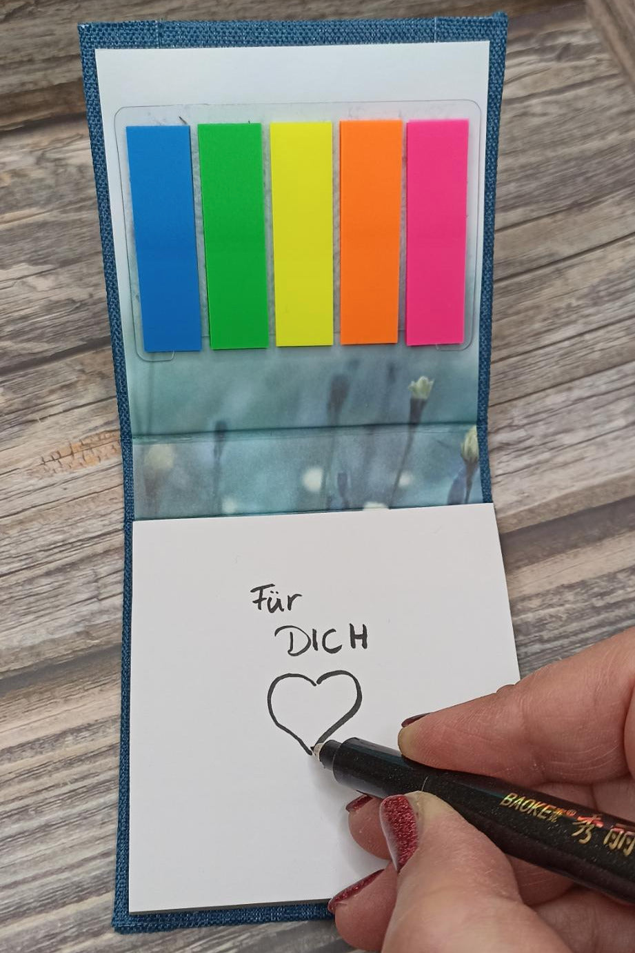 Personalisierte Notizblöcke – handgebunden mit Buchbinderleinen