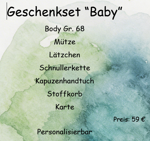 Geschenkset Baby - personalisiertes Geschenkset zur Geburt